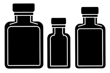 medicine bottles  silhouette vector