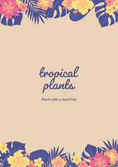 南国の植物C01　背景　A4縦