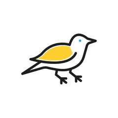 Multi color icon for bird