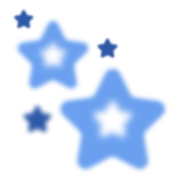 Blurred Gradient Cute Blue Star Y2K Modern Vector Element