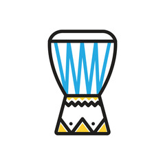Multi color icon for african drum