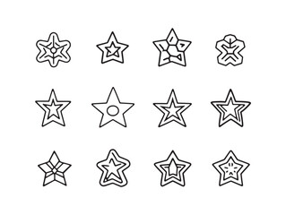 AbstractStar line art elegant ornamental artwork for stock design