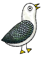 絵本風　北欧風の鳥5