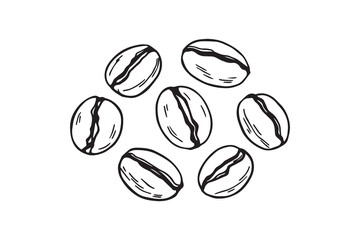 coffee bean line art and black color