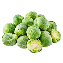 Fototapeta premium Fresh green Brussels sprouts a pile of healthy vegetables ready to eat