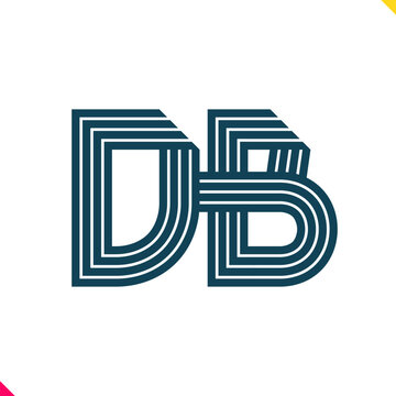Parallel Line Monogram Initial Logo Logo Letter D and B
