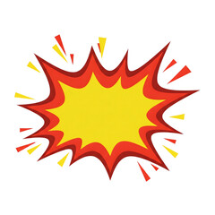 Comic-style explosion with red and yellow burst