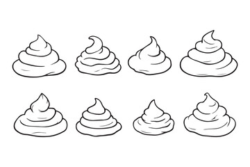 cream pile line art and black color 