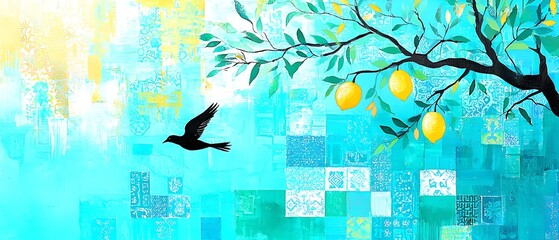Bird, Lemon Tree, Blue Sky