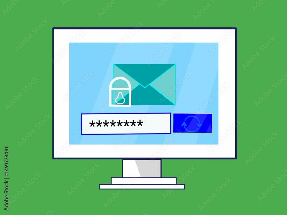 Poster email account password protection from cyber attack. email security and protection technology concep