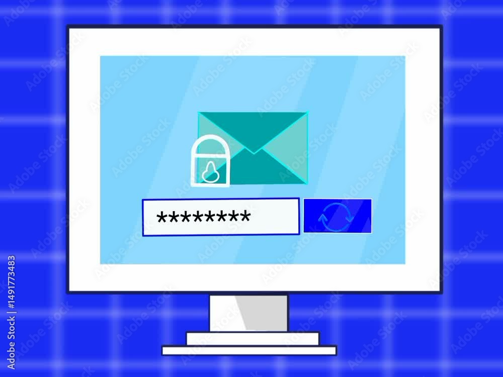 Poster email account password protection from cyber attack. email security and protection technology concep