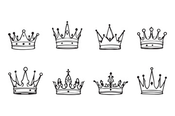crown line art and black color
