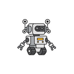 Simple Pixel Art Robot Illustration