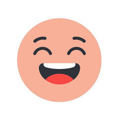 Obraz premium Happy Round Face Emoji Illustration