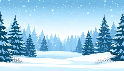 Fototapeta premium Snowy Winter Wonderland: A Serene Forest Scene