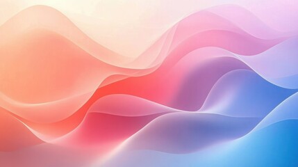 Soft flowing abstract waves blending warm peach, pink, lavender, and cool blue tones creating a smooth, dreamy gradient effect