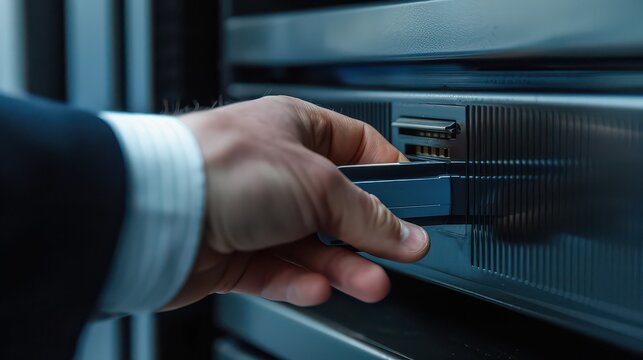 Fingerprint scanner unlocking encrypted business files