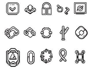 Attachment line art icon for digital document vector