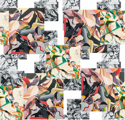 seamless pattern with graffiti on wall