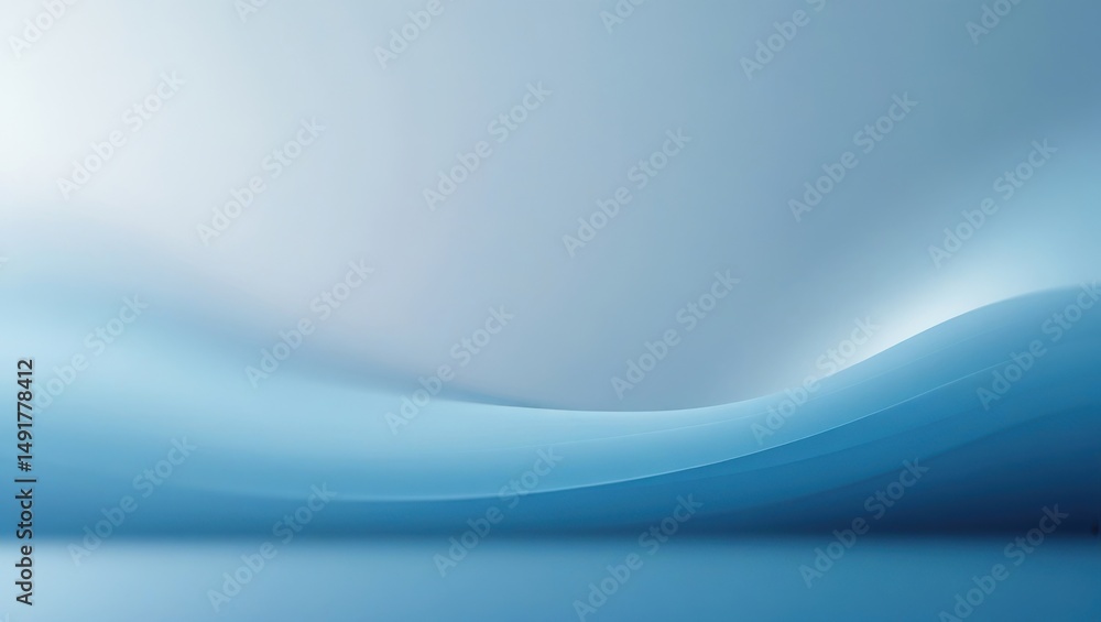 Poster abstract blue wave background with smooth gradient and modern design elements, creating a clean and 