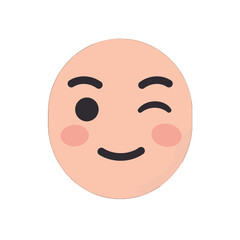 Fototapeta premium Winking Cartoon Face Illustration