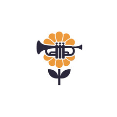 Trumpet In Sunflower Illustration