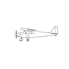 Line Drawing Of A Small Single Engine Airplane