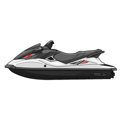 Pixel Art Jet Ski Side View