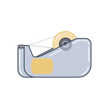 tape dispenser, gray, yellow, white background clip art preview