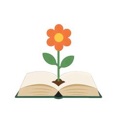 Growing Flower From An Open Book