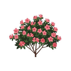 Pixel Art Pink Azalea Bush