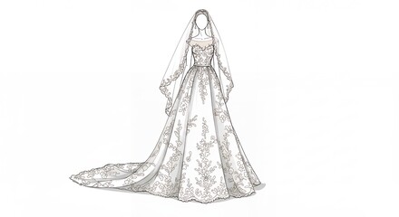 Formal gown design sketch