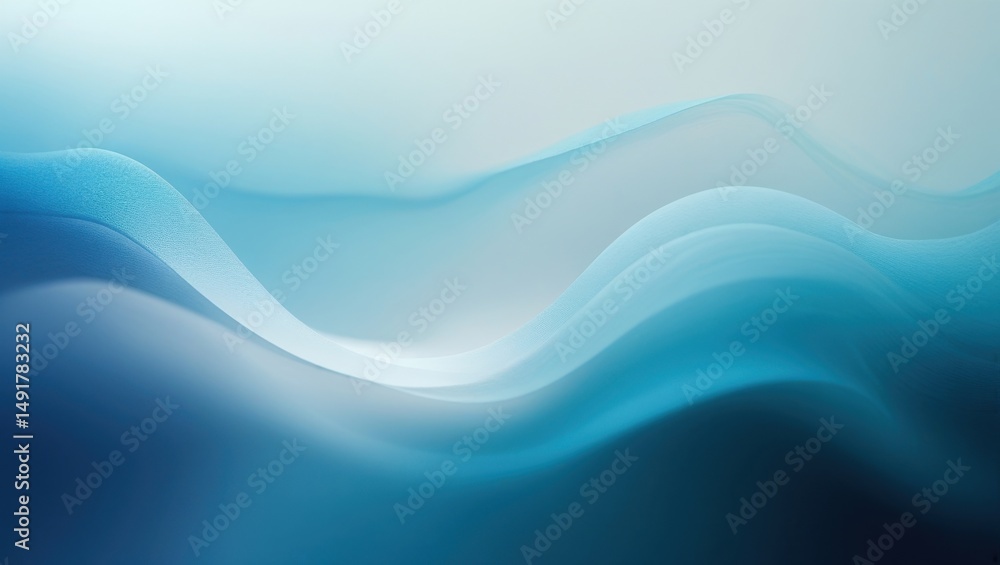 Poster abstract flowing blue waves creating a serene and calming visual, perfect for backgrounds and design