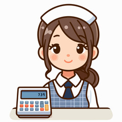 vector illustration of a cashier