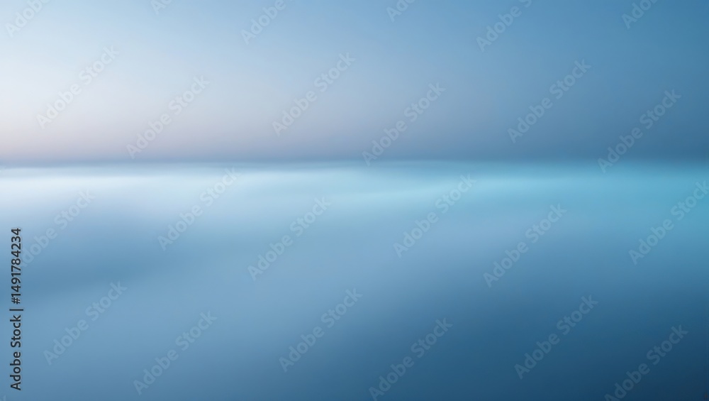Poster abstract blue gradient background with soft light and blurred horizon for design, backdrop, or textu