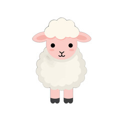 Fototapeta premium Cute Cartoon Sheep Illustration