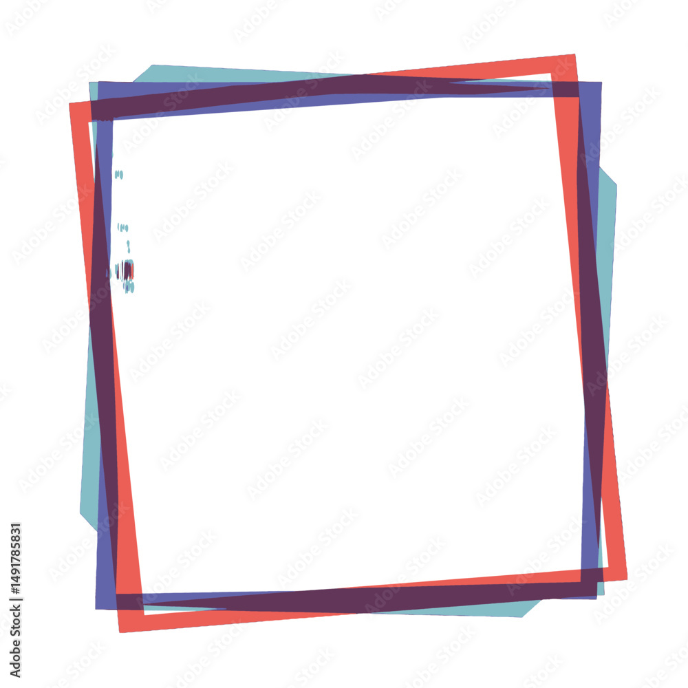 Poster abstract geometric square frame with multi colored border