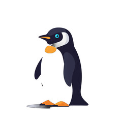 Fototapeta premium Cartoon Penguin Standing Side View
