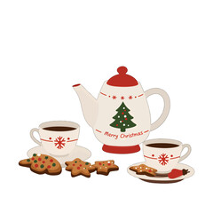 Christmas Tea Set With Cookies