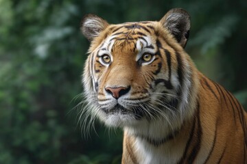 Fototapeta premium Tiger Portrait in Forest Setting Wildlife Image