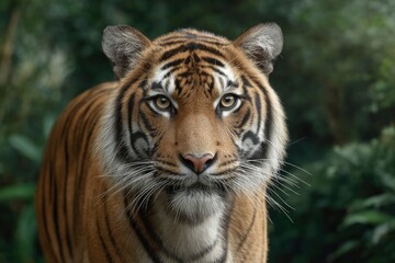 Fototapeta premium Tiger Portrait Staring Straight Ahead in Natural Habitat