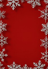 Crimson Holiday: 3D Snowflake Frame