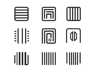 barcode line art modern design vector for commercial projects