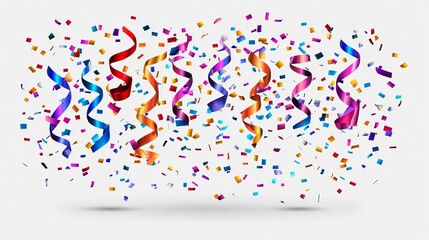 Obraz premium Colorful confetti and streamers for a celebration