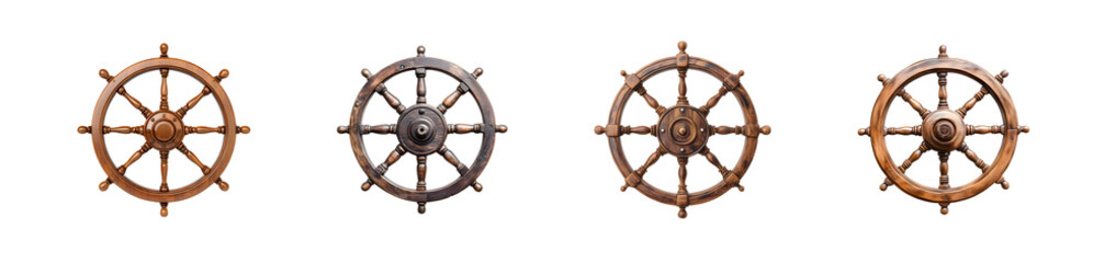 set of stylized depictions of dharma wheels. isolated on transparent background