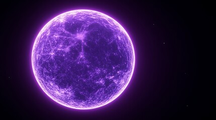 Purple planet in space