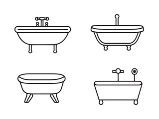 Stylish bathtub line art design for home interiors