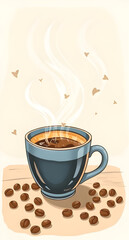coffee cup cartoon