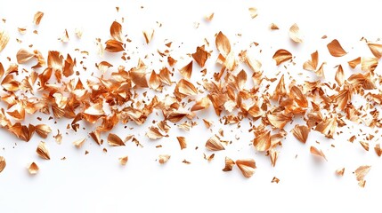 Gold confetti scattered on a white background (3)