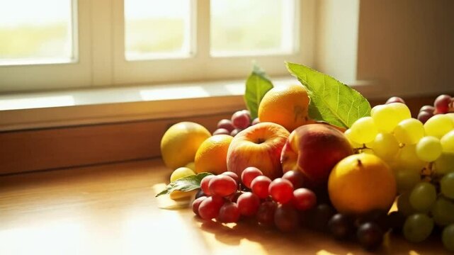 Fresh fruits on the kitchen counter, adding color and a healthy touch.
